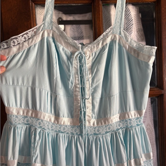 NWT Viral JessaKae Delores Tiered Blue White Midi Maxi Dress Size 1X - Picture 15 of 16